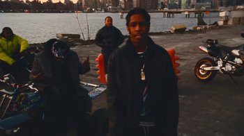Movie still from “Asap Rocky - Forever” (2018), directed by Dexter Navy – Medium shot, Low angle