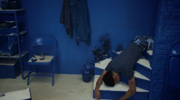 Movie still from “Jack White - Over and Over” (2018), directed by Us – Wide shot, Overhead angle