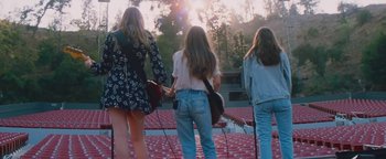 Movie still from “HAIM - Night So Long” (2018), directed by Paul Thomas Anderson – Wide shot, Low angle