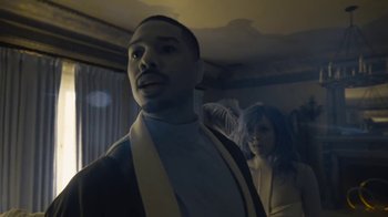 Movie still from “JAY-Z feat. Beyoncé - Family Feud” (2018), directed by Ava DuVernay – Medium shot, Low angle