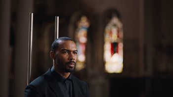 Movie still from “JAY-Z feat. Beyoncé - Family Feud” (2018), directed by Ava DuVernay – Medium shot, Low angle