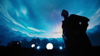 Movie still from “JAY-Z feat. Beyoncé - Family Feud” (2018), directed by Ava DuVernay – Extreme Wide shot, Low angle