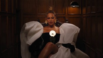 Movie still from “JAY-Z feat. Beyoncé - Family Feud” (2018), directed by Ava DuVernay – Medium shot, Low angle