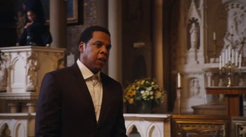 Movie still from “JAY-Z feat. Beyoncé - Family Feud” (2018), directed by Ava DuVernay – Medium shot, Low angle