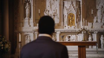 Movie still from “JAY-Z feat. Beyoncé - Family Feud” (2018), directed by Ava DuVernay – Medium shot, Low angle
