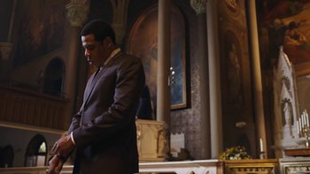 Movie still from “JAY-Z feat. Beyoncé - Family Feud” (2018), directed by Ava DuVernay – Medium shot, Low angle