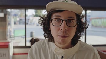 Movie still from “I Love LA - Starcrawler” (2017), directed by Autumn de Wilde – Close Up shot, Low angle