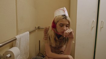 Movie still from “I Love LA - Starcrawler” (2017), directed by Autumn de Wilde – Medium shot, High angle