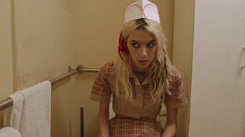 Movie still from “I Love LA - Starcrawler” (2017), directed by Autumn de Wilde – Medium shot, High angle