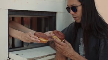 Movie still from “I Love LA - Starcrawler” (2017), directed by Autumn de Wilde – Close Up shot, Overhead angle