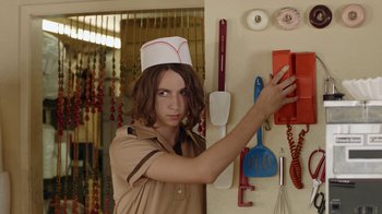 Movie still from “I Love LA - Starcrawler” (2017), directed by Autumn de Wilde – Medium shot, Low angle