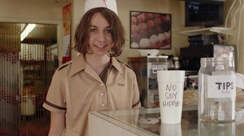 Movie still from “I Love LA - Starcrawler” (2017), directed by Autumn de Wilde – Medium shot, High angle