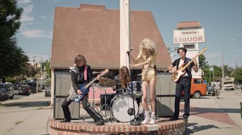 Movie still from “I Love LA - Starcrawler” (2017), directed by Autumn de Wilde – Wide shot, Low angle