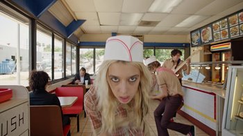 Movie still from “I Love LA - Starcrawler” (2017), directed by Autumn de Wilde – Medium shot, Low angle