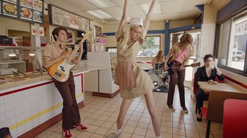 Movie still from “I Love LA - Starcrawler” (2017), directed by Autumn de Wilde – Wide shot, Low angle