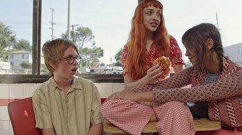 Movie still from “I Love LA - Starcrawler” (2017), directed by Autumn de Wilde – Medium shot, Over the shoulder angle