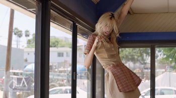 Movie still from “I Love LA - Starcrawler” (2017), directed by Autumn de Wilde – Medium shot, Low angle