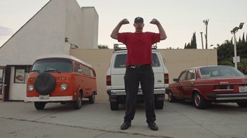 Movie still from “I Love LA - Starcrawler” (2017), directed by Autumn de Wilde – Wide shot, Low angle