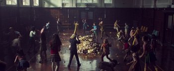 Movie still from “Harry Styles - Kiwi” (2017), directed by Us – Extreme Wide shot, High angle