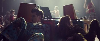 Movie still from “Harry Styles - Kiwi” (2017), directed by Us – Medium shot, Over the shoulder angle