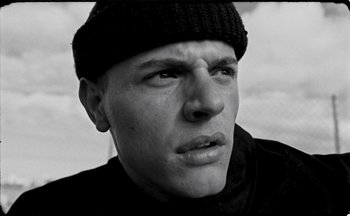 Movie still from “C.Tangana - Caballo Ganador” (2017), directed by Diana Kunst – Close Up shot, Low angle