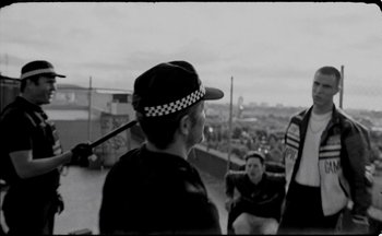 Movie still from “C.Tangana - Caballo Ganador” (2017), directed by Diana Kunst – Medium shot, Low angle