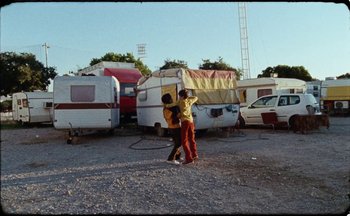 Movie still from “C.Tangana - Caballo Ganador” (2017), directed by Diana Kunst – Extreme Wide shot, Low angle