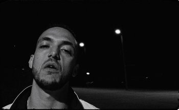 Movie still from “C.Tangana - Caballo Ganador” (2017), directed by Diana Kunst – Close Up shot, Low angle