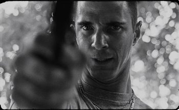 Movie still from “C.Tangana - Caballo Ganador” (2017), directed by Diana Kunst – Extreme Close Up shot, Low angle