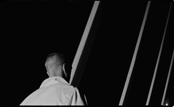 Movie still from “C.Tangana - Caballo Ganador” (2017), directed by Diana Kunst – Medium shot, Low angle