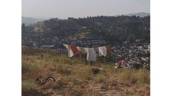 Movie still from “No World - Living Inc.” (2017), directed by Young Replicant – Extreme Wide shot, High angle