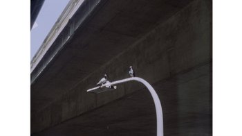 Movie still from “No World - Living Inc.” (2017), directed by Young Replicant – Extreme Wide shot, Low angle