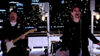 Movie still from “U2 - You’re The Best Thing About Me” (2017), directed by Jonas Åkerlund – Medium shot, Low angle