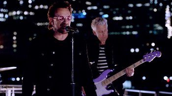 Movie still from “U2 - You’re The Best Thing About Me” (2017), directed by Jonas Åkerlund – Medium shot, Low angle