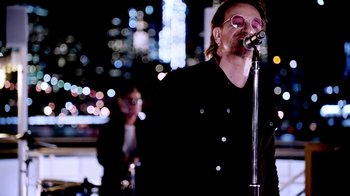 Movie still from “U2 - You’re The Best Thing About Me” (2017), directed by Jonas Åkerlund – Medium shot, Low angle