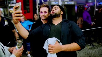 Movie still from “U2 - You’re The Best Thing About Me” (2017), directed by Jonas Åkerlund – Close Up shot, Over the shoulder angle