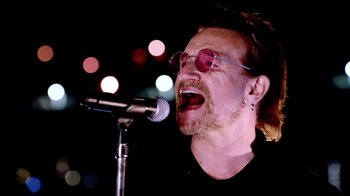 Movie still from “U2 - You’re The Best Thing About Me” (2017), directed by Jonas Åkerlund – Close Up shot, Low angle