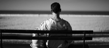 Movie still from “Depeche Mode - Cover Me” (2017), directed by Anton Corbijn – Medium shot, Low angle