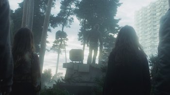 Movie still from “Bicep - Aura” (2017), directed by Matilda Finn – Wide shot, Low angle