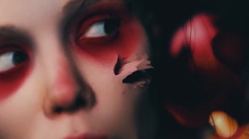 Movie still from “Alice Glass - Without Love” (2017), directed by Floria Sigismondi – Extreme Close Up shot, Low angle