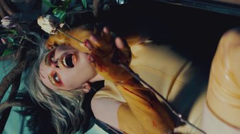 Movie still from “Alice Glass - Without Love” (2017), directed by Floria Sigismondi – Extreme Close Up shot, Overhead angle