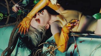 Movie still from “Alice Glass - Without Love” (2017), directed by Floria Sigismondi – Extreme Close Up shot, Overhead angle