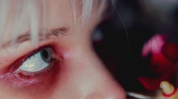Movie still from “Alice Glass - Without Love” (2017), directed by Floria Sigismondi – Extreme Close Up shot, Overhead angle