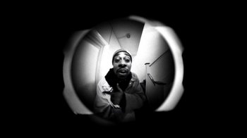 Movie still from “Danny Brown - Lost” (2017), directed by Matilda Finn – Extreme Close Up shot, Overhead angle