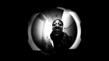 Movie still from “Danny Brown - Lost” (2017), directed by Matilda Finn – Extreme Close Up shot, Overhead angle