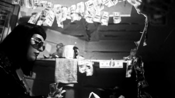 Movie still from “Danny Brown - Lost” (2017), directed by Matilda Finn – Medium shot, Low angle