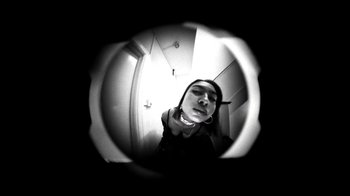 Movie still from “Danny Brown - Lost” (2017), directed by Matilda Finn – Extreme Close Up shot, Low angle