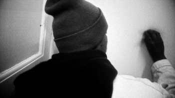 Movie still from “Danny Brown - Lost” (2017), directed by Matilda Finn – Extreme Close Up shot, Low angle