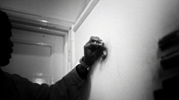 Movie still from “Danny Brown - Lost” (2017), directed by Matilda Finn – Extreme Close Up shot, Low angle