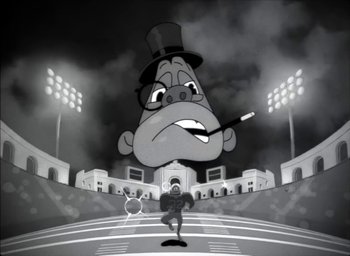 Movie still from “JAY-Z - The Story of O.J.” (2017), directed by Mark Romanek – Wide shot, Low angle